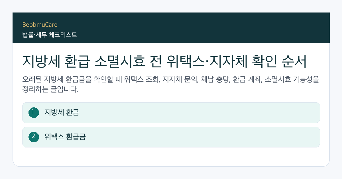 지방세 환급 소멸시효 전 자료와 질문을 정리하는 체크리스트